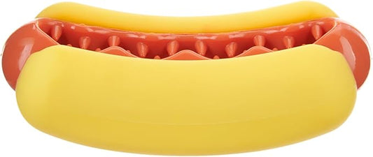 Barkbox Treat Meat Hot Dog Dog Toy | Bacon-Scented Rubber Chew Toy for Medium Dogs | Durable Dog Toys for Aggressive Chewers & Puppy Teething Toys