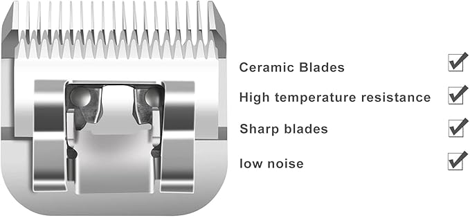 Size 7FC/5FC/4FC Detachable Pet Dog Grooming Clipper Ceramic Blades Set,Compatible with Andis,Oster A5,Wahl KM Series Clippers,Cut Length 1/8"(3.2mm) to 3/8”(9.5mm),3 Pack