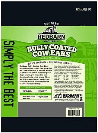 Redbarn Pet Products Redbarn's Bully Coated Cow Ears for Dogs, All-Natural, Single-Ingredient Chews, 4.2 Ounce, Pack of 6