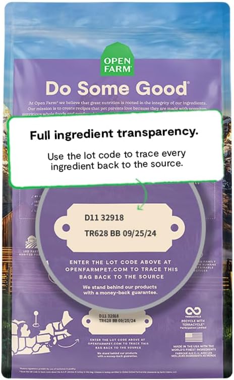 Open Farm, RawMix Dry Dog Food with Ancient Grains for Large Breeds, Protein-Packed Kibble Coated in Bone Broth with Freeze Dried Raw Chunks, Salmon Chicken & Turkey, Large Breed Recipe, 20lb Bag