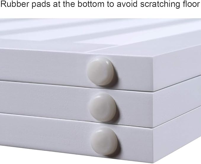 unipaws 24”H Free Standing Pet Gate for Dog Cat, Wooden Gates for Doorway, Stairs, Step Over Foldable Pet Fence for The House, Expandable Dog Barrier, Indoor Use, White