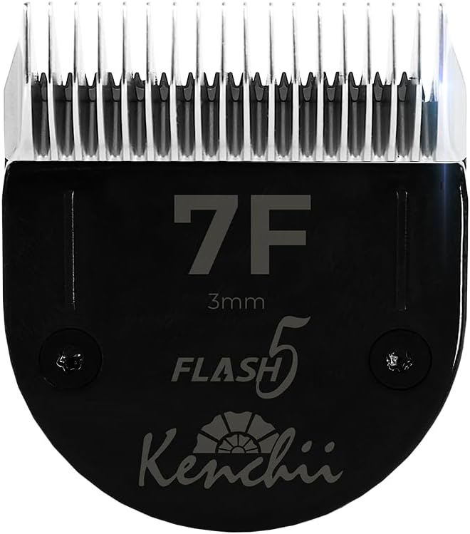 Kenchii Professional Dog Clipper Blade Flash 5 Pet Hair Clipper - Detachable Stainless Steel Blades for Dog Grooming - Hair Clippers & Accessories Pet Shaving Blades. (KEFB5-7F)