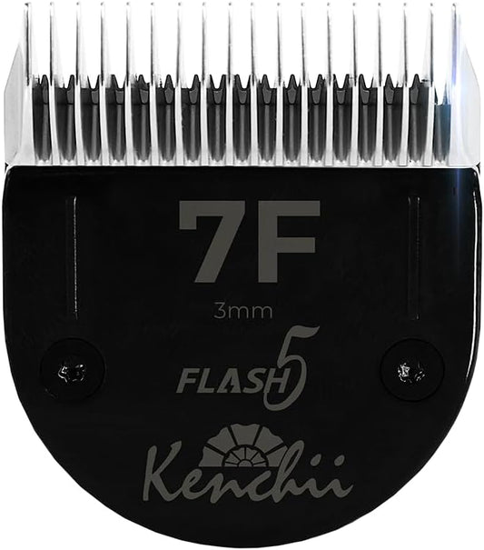 Kenchii Professional Dog Clipper Blade Flash 5 Pet Hair Clipper - Detachable Stainless Steel Blades for Dog Grooming - Hair Clippers & Accessories Pet Shaving Blades. (KEFB5-7F)