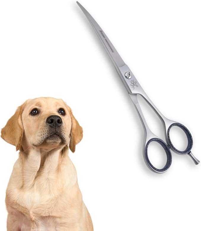 Dog Grooming Scissors 4.5 Curved Shear Perfect for Dog, Cats, and other Pets Face & Paws Trimming
