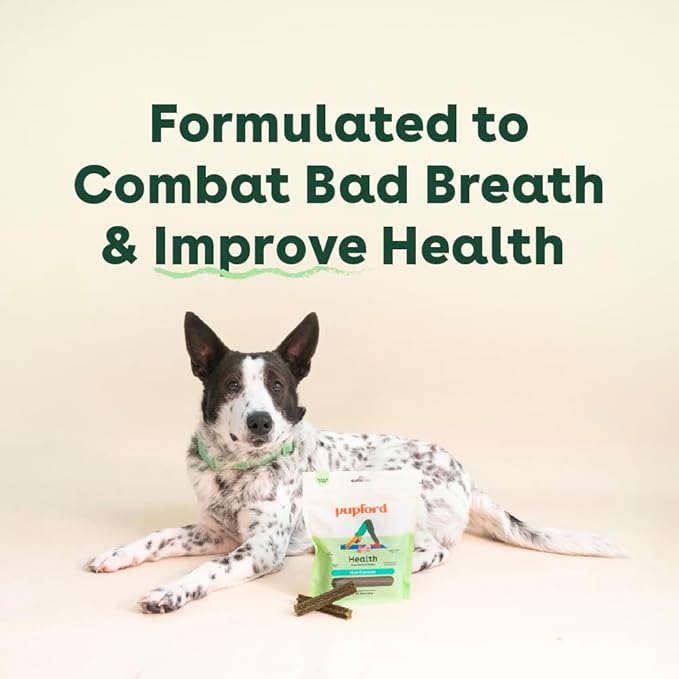 Pupford Dental Chews for Dogs, All-Natural 4-Inch Sticks for Plaque, Tartar & Bad Breath, Grooved Texture, Limited Ingredients, Made in USA (30 Count)