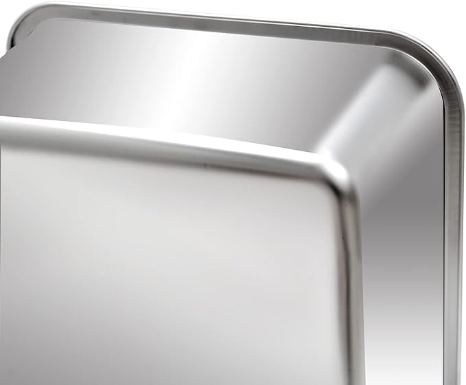 Kichwit Stainless Steel Cat Litter Box, Metal Cat Litter Pan, Kitten Litter Box Tray, Non Stick Smooth Surface (17.5" L x 13.5" W x 6" H)