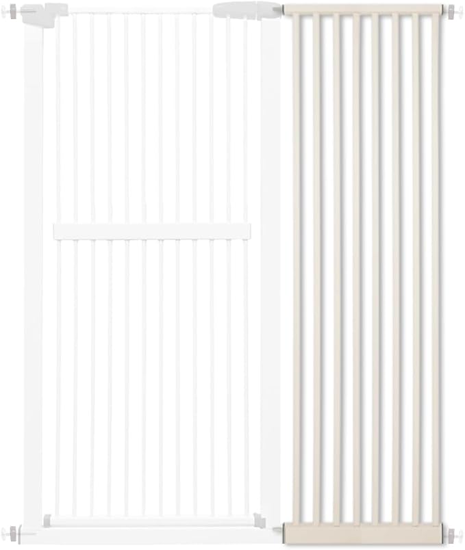 Lumizone Extra Tall Cat Gate Extension Kit 61.02" High Pressure Mounted 16.73" Extra Wide 1.37" Gap No Drilling Tall Pet Gate for Dogs (Cream, 16.73"/42.5cm)