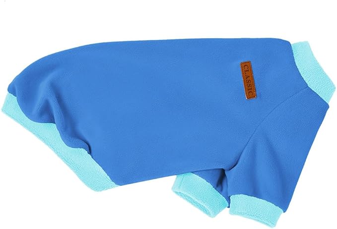 GreenJoy Classic Fleece Dog Sweater – Soft & Warm Stretchy Sweatshirt for Small Dogs & Cats, Cold-Weather Pullover for Everyday Wear (Dark Blue, Large)