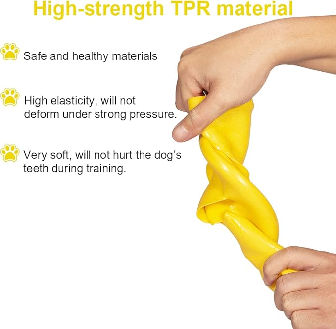 Indestructible Flying Discs, Interactive Dog Toy, Soft Lightweight Fetch Toys for Medium Large Dogs, Floats in Water & Safe on Teeth, 9 inch(Large, Yellow)
