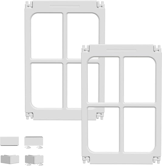 Dog Playpen, 24" Acrylic Plastic Pet Playpen with Door, Puppy Playpen, Indoor Dog Pen, Foldable, Customizable, White 2 PCS