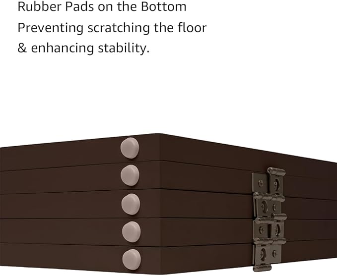 unipaws 36”H Free Standing Pet Gate for Dogs and Cats, Tall Wooden Dog Gates for Doorway, Stairs, Dog Room Divider, Foldable Pet Fence for The House, Expandable Barrier, Indoor Use, Espresso