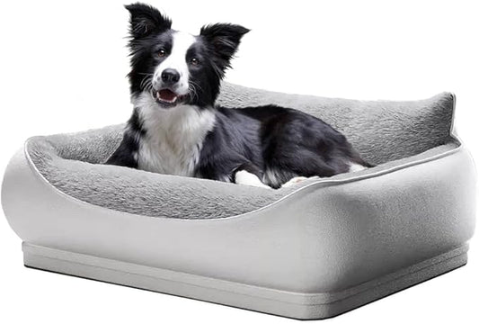 Orthopedic Dog Bed, Removable and Washable, Suitable for Large, Medium and Small Dogs/Puppy Non-Slip, Waterproof, Soft, Warm, Pet Sleeping Sofa Bed (Gray, 22.0''L x 17.0''W x 6.0''Th)