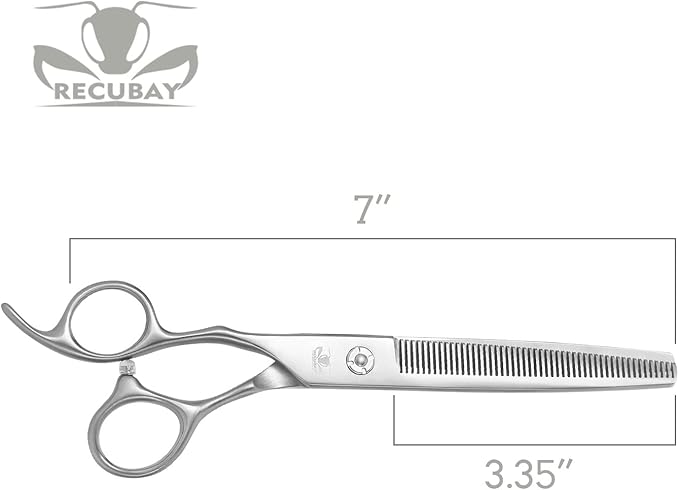 Left Handed Matte Deluxe Dog Grooming Scissors Great Grooming Shears for All Breeds,Design For Professional Groomer. (50T Thinner Lefty)