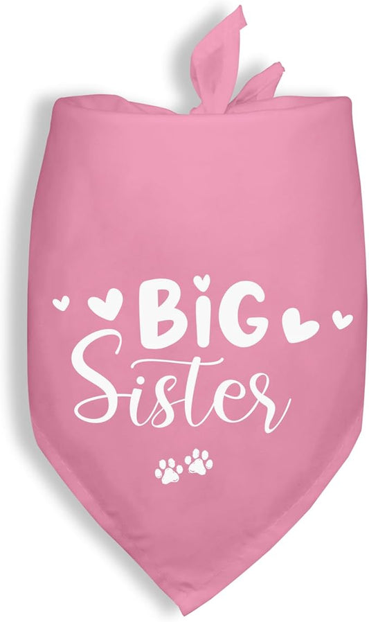 Big Sister Dog Bandanas Baby Announcement Pink Dogs Bandana for Small Medium Dogs Bandana Pregnancy Announcement Photo Prop Pet Scarf Accessories for Pet Dog Lovers Gifts