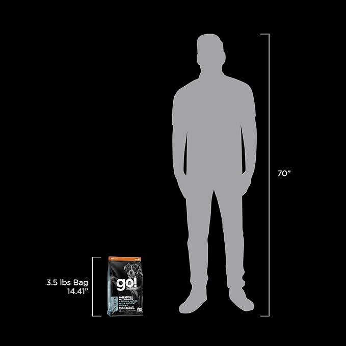 Go! Solutions Digestion + Gut Health, Dry Dog Food, Chicken Recipe with Ancient Grains, 3.5 lb Bag