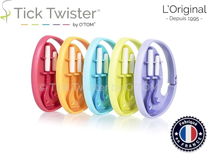 Clipbox Tick Twister® Set of 2 Tick Ticks for Dogs, Cats, Horses and for Men – Made in France – Original Product