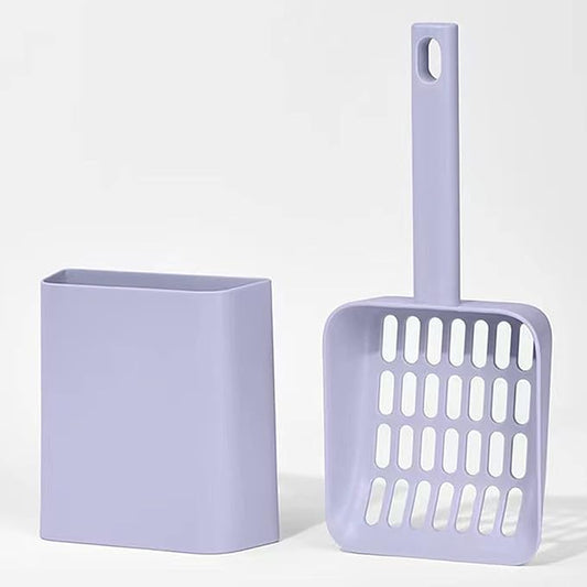 Kitty Litter Scoop, Cat Litter Scooper with Caddy, with Holder to Store cat Pooper Scooper After use, Sturdy ABS Material, Romantic and Cute Purple.…