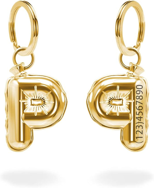 Personalize CAT Collar Charm Brass Balloon Initials/Number Shape