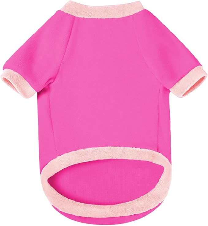 GreenJoy Classic Fleece Dog Sweater – Soft & Warm Stretchy Sweatshirt for Small Dogs & Cats, Cold-Weather Pullover for Everyday Wear (Dark Pink, Large)