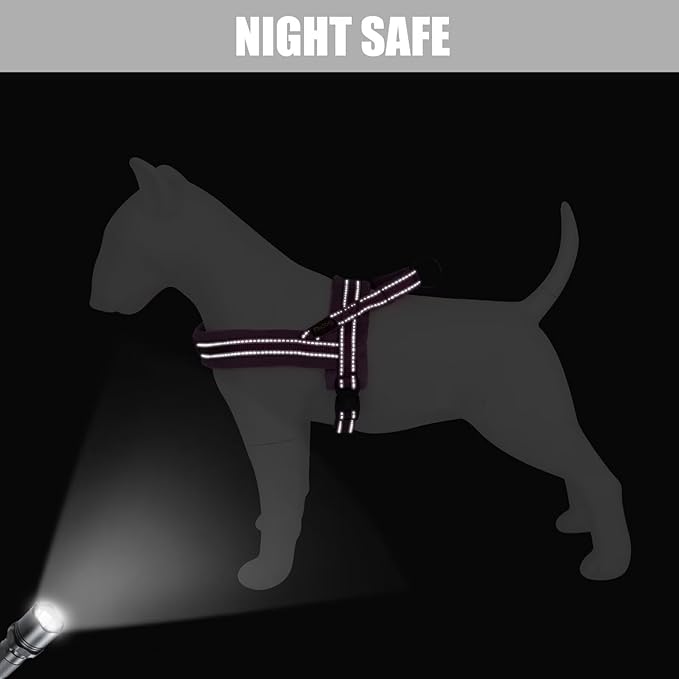 Didog Soft Flannel Padded Dog Vest Harness, No Pull/Quick Fit Reflective Dog Strap Harness, Easy for Training Walking (XS:Chest 15-18", Purple)