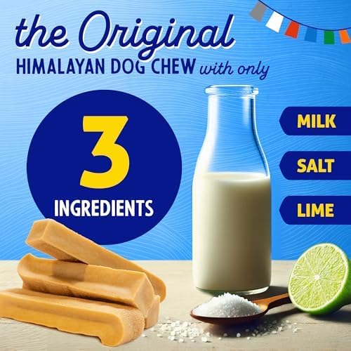 Himalayan Dog Chew for Big Dogs - Long Lasting, Stain Free, Protein Rich, Low Odor - Natural, Healthy & Safe - No Lactose, Gluten Or Grains - XXLarge for Dogs 75 Lbs & Larger - an Everest Sized Treat