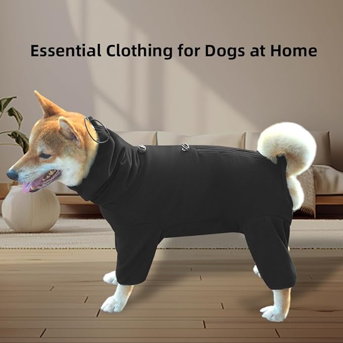 Dog Pajamas for Large Dogs,Extra Large Stretch, Suitable for Adult, Medium-Sized Dogs, Large Pet Jumpsuit Four-Legged Dog Clothes, Pet Clothing. (Black, 3XL)