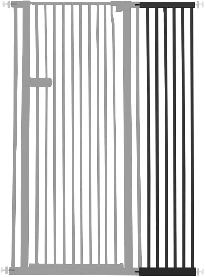 Lumizone Extra Tall Cat Gate Extension Kit 61.02" High Pressure Mounted 2025 New 12.60" Extra Wide 1.37" Gap No Drilling Tall Pet Gate for Dogs (Black, 12.60"/32CM)