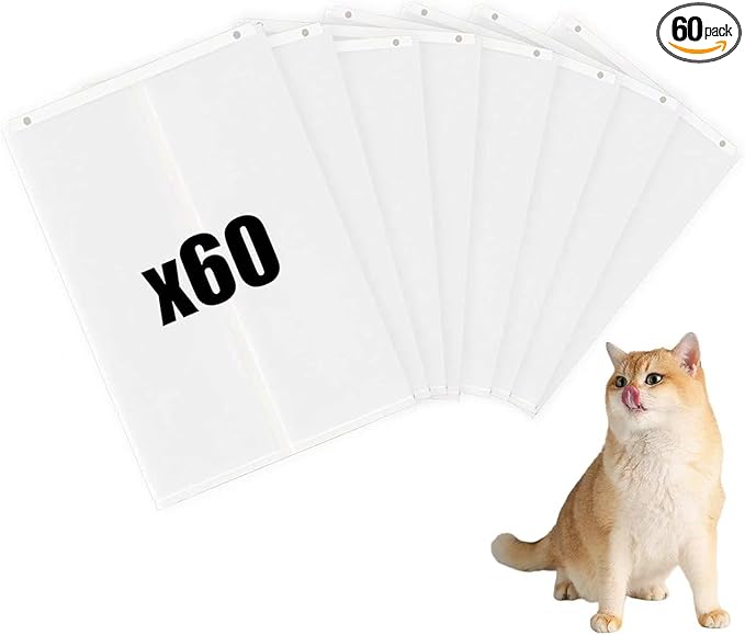 Upgrade Cat Litter Box Liners Design Compatible with SNOW+ Litter Box,60 Pcs Self-Sealing Waste Drawer Bags for Automatic Cat Litter Box (60 Pcs)