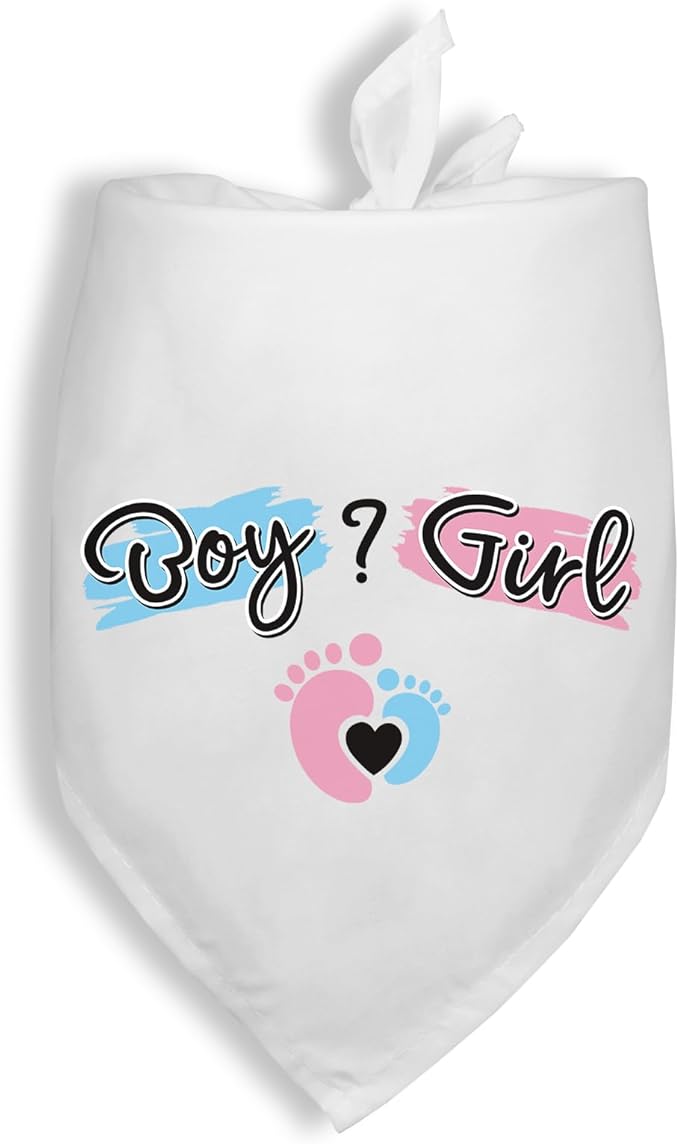 He Or She What Will It Be? Gender Reveal Announcement Dogs Bandana Dog Baby Announcement New Baby Shower Photo Prop Pet Scarf Accessories for Dog Lovers Gift - Blue/Pink