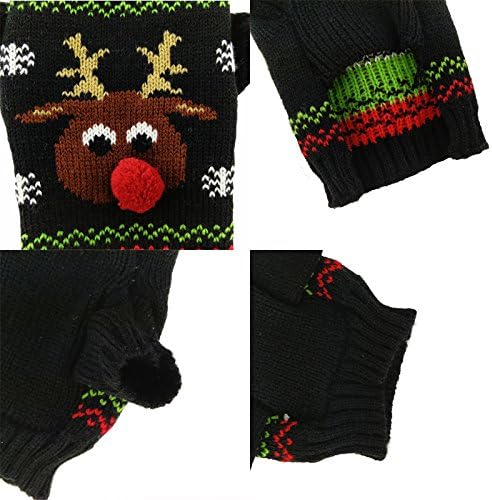 Mikayoo Dog Christmas Sweater - Cat Holiday Sweaters, Legless Design Keep Warm and Move Freely, Holiday Festive Sweater for Small Dogs or Cats (Black Deer S)