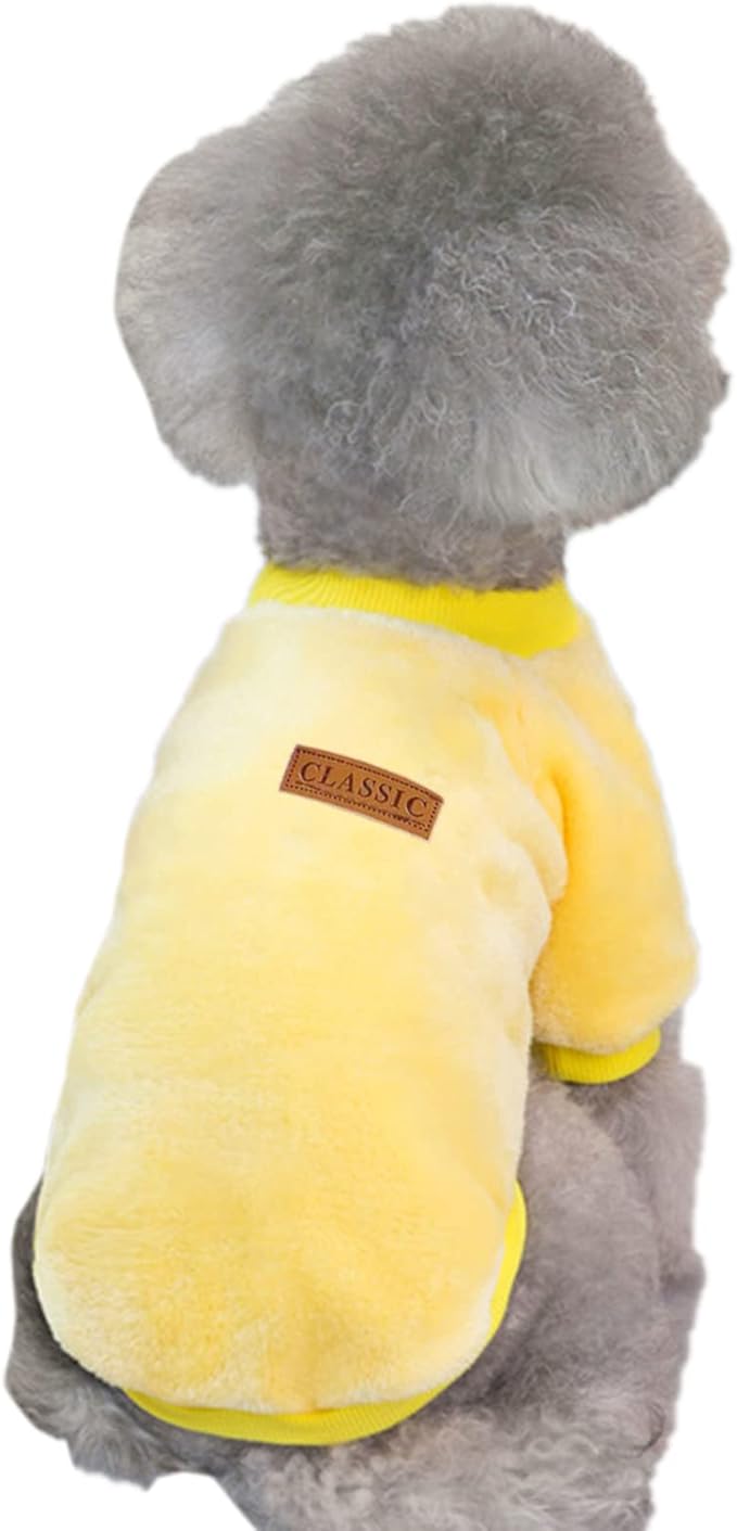 Jecikelon Pet Dog Clothes Dog Sweater Soft Thickening Warm Pup Dogs Shirt Winter Puppy Sweater for Dogs (Z01-Yellow, X-Small)