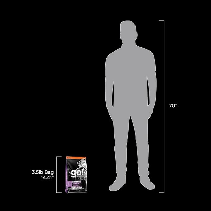 Go! Solutions Carnivore, Grain-Free, Protein Rich Dry Dog Food, Chicken, Turkey and Duck Senior Recipe, 3.5 lb Bag