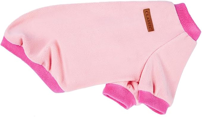GreenJoy Classic Fleece Dog Sweater – Soft & Warm Stretchy Sweatshirt for Small Dogs & Cats, Cold-Weather Pullover for Everyday Wear (Light Pink, X-Small)