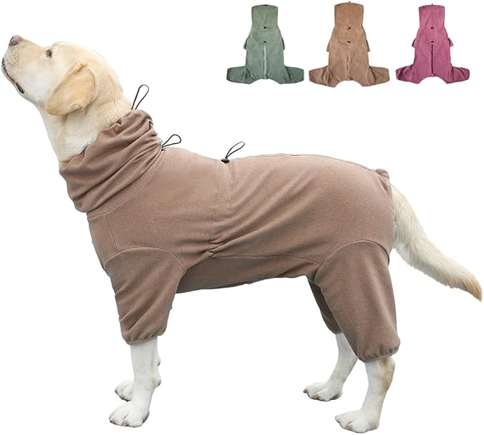 Dog Pajamas for Large Dogs,Extra Large Stretch, Suitable for Adult, Medium-Sized Dogs, Large Pet Jumpsuit Four-Legged Dog Clothes, Pet Clothing. (Coffee Color, 4XL)