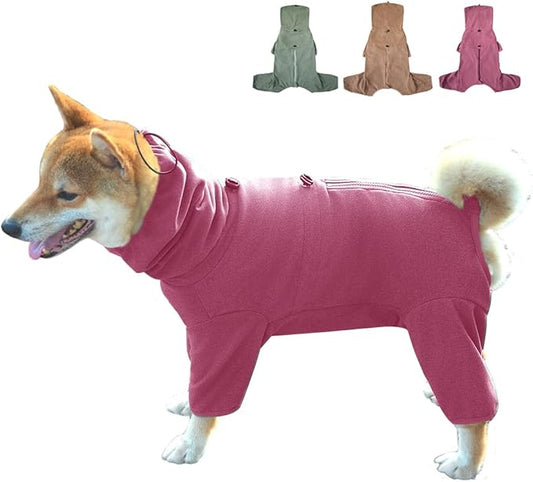 Dog Pajamas for Large Dogs,Extra Large Stretch, Suitable for Adult, Medium-Sized Dogs, Large Pet Jumpsuit Four-Legged Dog Clothes, Pet Clothing. (Red Color, 2XL-Suitable for 17-25LB)