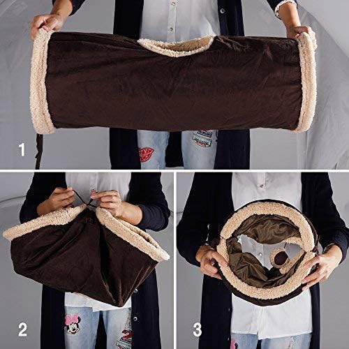 ALL FOR PAWS AFP Crinkle Cat Tunnel Cat Toys (Lambswool),You Will Receive Either a Brown or Gray or tan Toy