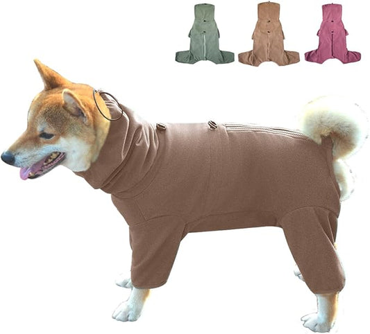 Dog Pajamas for Large Dogs,Extra Large Stretch, Suitable for Adult, Medium-Sized Dogs, Large Pet Jumpsuit Four-Legged Dog Clothes, Pet Clothing. (Coffee Color, 3XL)