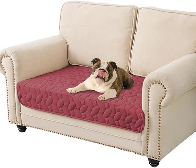 Ameritex Waterproof Pet Bed Cover Anti-Slip Dog Bed Blanket for Sofa and Furniture Waterproof New Pattern Design (Burgundy, 30x53 Inch (Pack of 1))