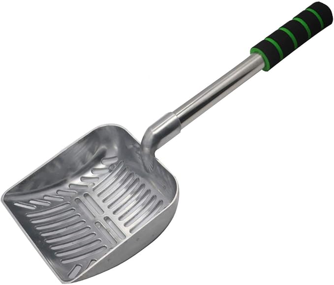 Cat Litter Scooper Metal Cat Litter Scoop Long Handle Cat Scoop Aluminum Litter Box Scooper Kitty Litter Scoop Non-Stick Stronger Large Cat Litter Sifter Scoop Manages Big Clumps of Multi-cat Families