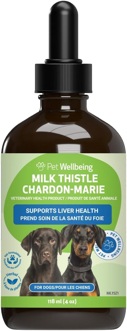 Pet Wellbeing Milk Thistle for Dogs - Organic Milk Thistle, Supports Healthy Liver Function & Detoxification - Vet-Formulated Herbal Supplement - 4 oz (118 ml)