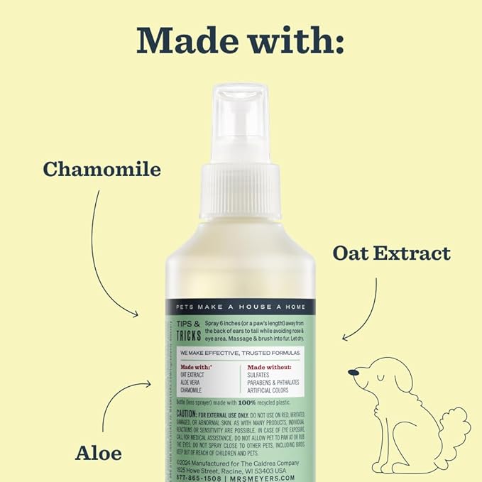 MRS. MEYER'S Clean Day Dog Deodorizing Spray, Sweet Chamomile Scent, 8oz
