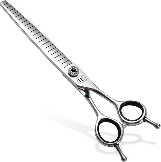 Dog Grooming Scissors: 7 inch Pet Fluffy Shears Made Of Japanese 440C Advanced Stainless Steel Professional Grooming Scissors for Dogs Cats and Other Pets