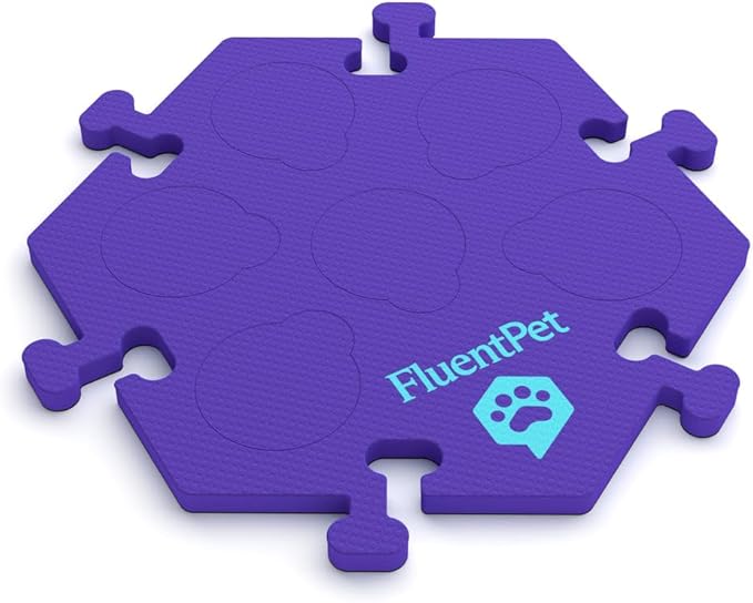 FluentPet HexTile - Purple | Accessory Dog and Cat Button Learning Kits | Can Hold Up to 6 Buttons | Soft, Durable, and Non-Slip | Gift for Pet Lovers | Comes in 12 Colors