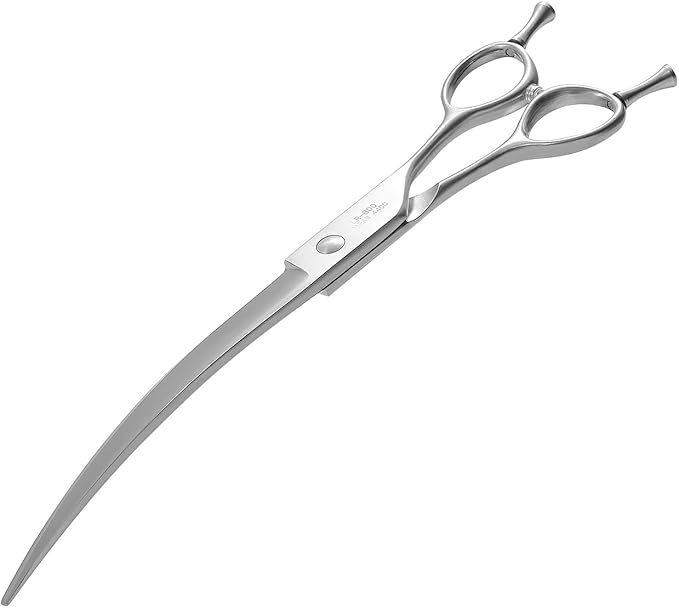 Dog Grooming Scissors, 8.0" Shears, Curved Scissors for Pet Hair Trimming. Matte Deluxe Dog Shears