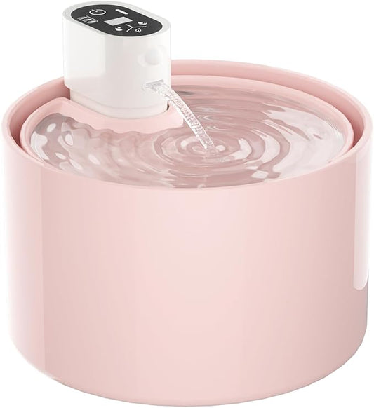 Ceramic Cat Water Fountain,Cat Water Fountain Cordless Automatic with Ultra-Quiet Pump and 4 Filter for Cats, Dogs, Multiple Pets