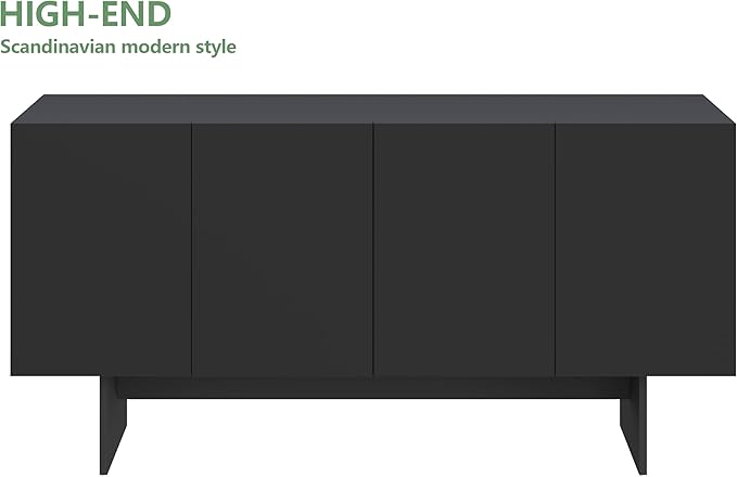 Double Litter Box Enclosure, Litter Box Enclosure for 2 Litter Boxes, Modern Litter Box Furniture for 2 Cats, Scandi Style (Black)