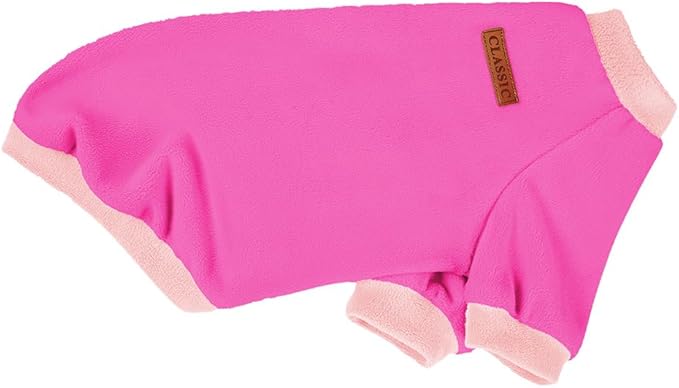 GreenJoy Classic Fleece Dog Sweater – Soft & Warm Stretchy Sweatshirt for Small Dogs & Cats, Cold-Weather Pullover for Everyday Wear (Dark Pink, Medium)