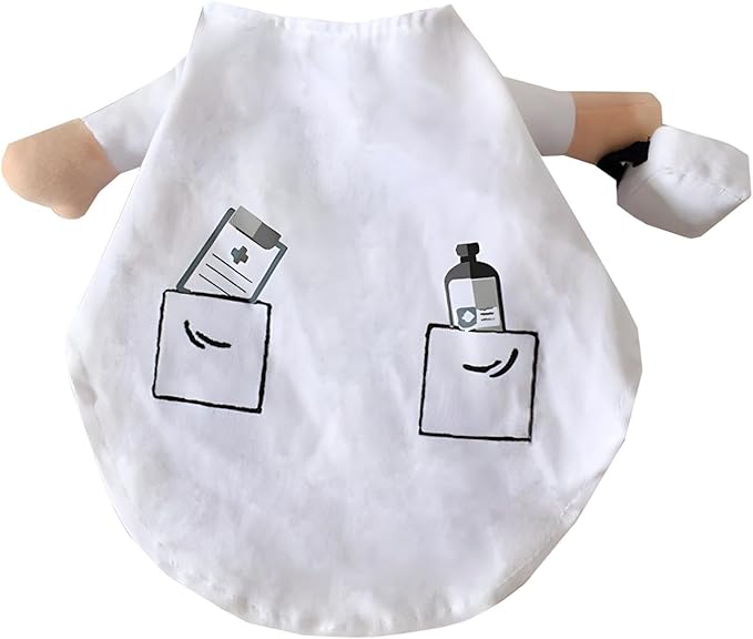 NACOCO Dog Cat Doctor Costume Pet Doctor Clothing Halloween Jeans Outfit Apparel (M)