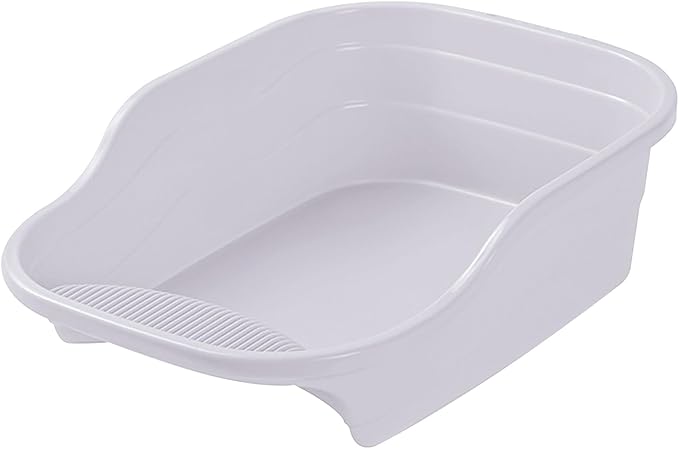 Small Cat Litter Box with High Sides,Cat Boxes for Indoor Cats,Cat Litter Pan for Kitty,Litter Box with Low Entry,Non-Slip Pedal,Easy to Clean,Anti-Splashing (Purple)