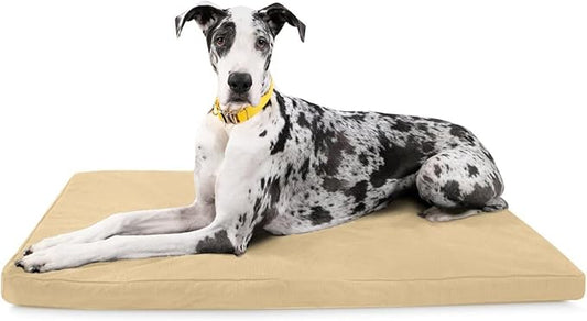 K9 Ballistics Tough Ripstop Orthopedic Crate Bed - Thick, Durable XXL Kennel Pad with Washable Cover for XX Large Dogs, 53 x 36 fits 54” Wire Crate, Tan